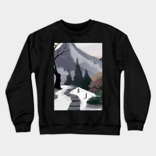 Path to a mountain Crewneck Sweatshirt